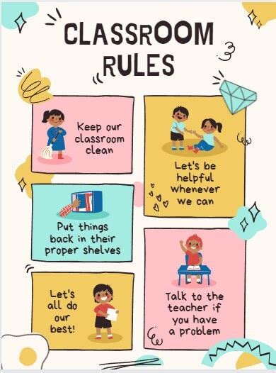 Classroom Rules Poster Preschool Style - Etsy