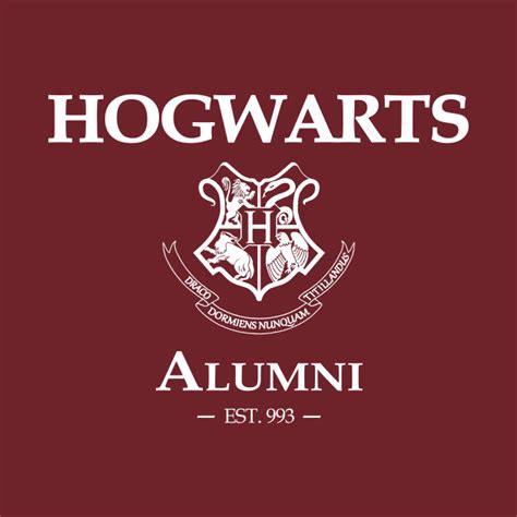 Hogwarts Alumni - White font - Hogwarts - T-Shirt | TeePublic