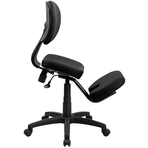 Flash Furniture WL-1430-GG Black Ergonomic Mobile Kneeling Office Chair ...