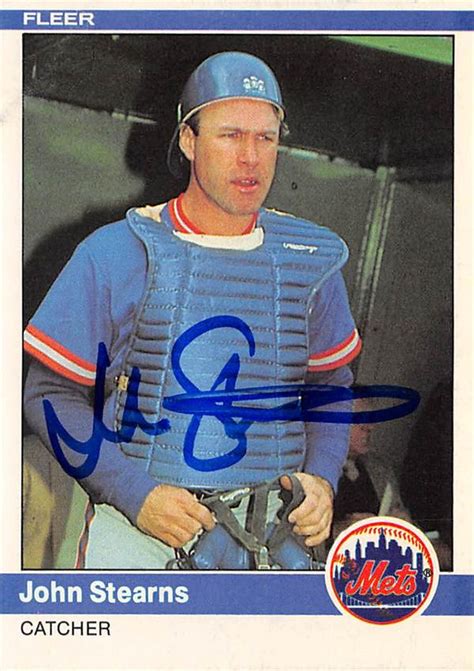 John Stearns autographed Baseball Card (New York Mets) 1984 Fleer #598