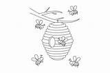 Bee And Beehive Coloring Pages sketch template