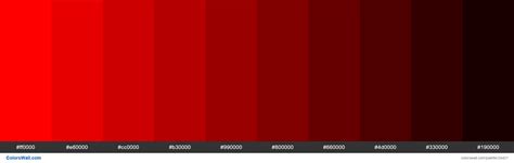 Shades of Red #FF0000 hex color | Shades of red color, Shades of red, Red colour palette