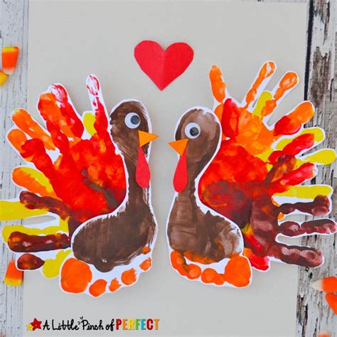 Handprint and Footprint Turkey: An adorable Thanksgiving Craft for Kids - A Little Pinch of ...