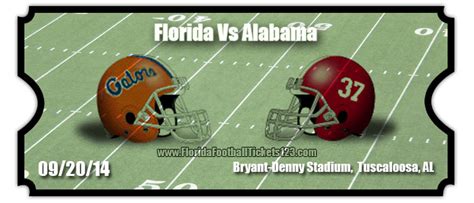 Florida Gators vs Alabama Crimson Tide Football Tickets | Sept. 20, 2014