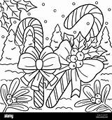 Christmas Candy Cane Coloring Page For Kids Stock Vector Image & Art  sketch template