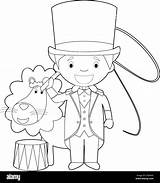 Easy coloring cartoon vector Illustration Of A Lion Tamer Stock Vector  sketch template