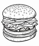 Cheeseburger Coloring Pages Sketch Page sketch template