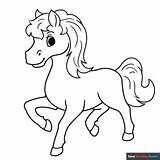 Cartoon Horse Coloring Page  Easy Drawing Guides sketch template