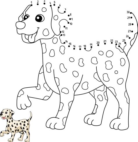 Dot to Dot Dalmatian Coloring Page for Kids 10788987 Vector Art at Vecteezy