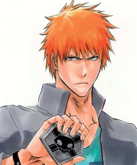 Ichigo with his soul reaper badge : bleach