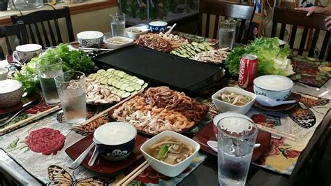 Korean bbq table setting | Korean bbq at home, K food, Korean bbq