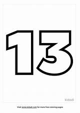 Number 13 Coloring Page sketch template