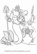 King Triton Little Mermaid Coloring Pages sketch template
