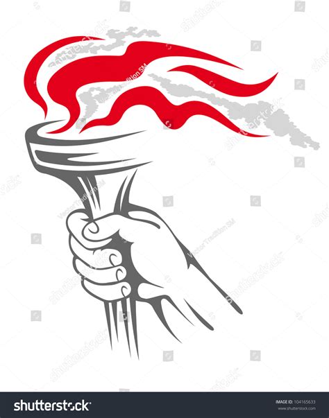 Flaming Torch People Hand Sports Concept Stock Vector (Royalty Free) 104165633 | Shutterstock