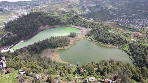 Aerial view of Telaga Warna lake in Dieng Wonosobo, Indonesia 7415032 ...