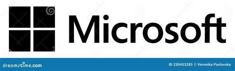 Microsoft Logo of Black Color. Vector Microsoft Logo on Isolated Background for Your Design ...