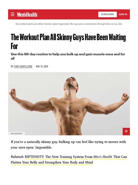 A Big-Muscle Workout Plan For Skinny Guys | PDF | Physical Exercise ...