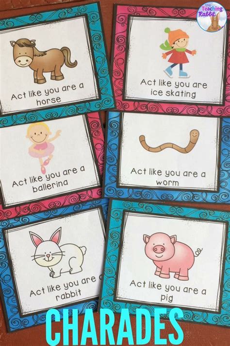 Use this charades game to get primary students acting! Each card has a ...