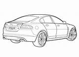 Jaguar XFR Rear View coloring Page  Free And Printable sketch template
