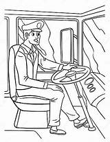 Bus Driver Coloring Page For Kids Stock Vector  Illustration Of sketch template