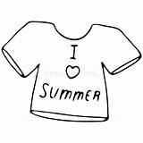 Summer Short sleeved Shirt With Image Stock Vector  Illustration Of sketch template