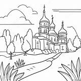 Beautiful Ukrainian Landscape Coloring Page 47174 37298 sketch template
