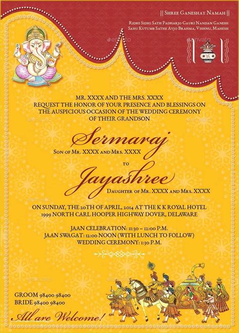 Editable Indian Wedding Invitation Templates Free Download Of Hindu ...