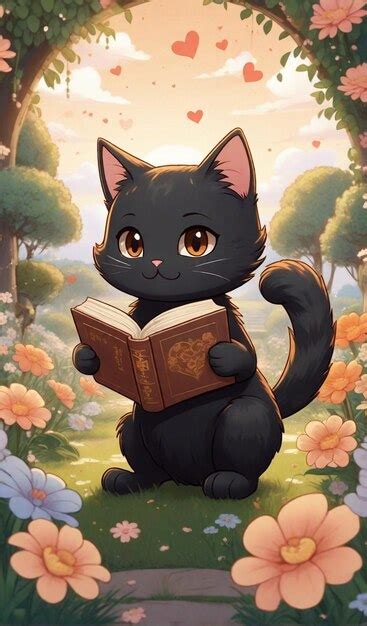 Premium Photo | Cat reading book HD 8K wallpaper Stock Photographic Image