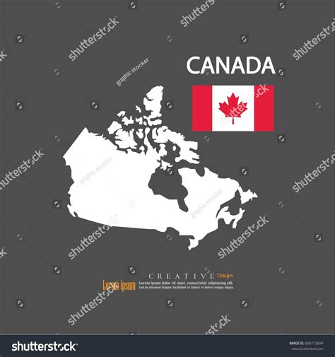 Outline Map Canada Nation Flagvector Illustration Stock Vector (Royalty Free) 690715894 ...