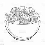 Vector Outline Plate With Ethnic Ukrainian Easter Egg Pysanka In Black  sketch template