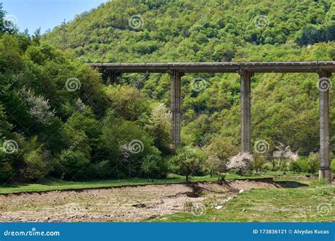 Bridge Over the Aragvi River Near Ananuri Castle in Georgia Stock Image ...