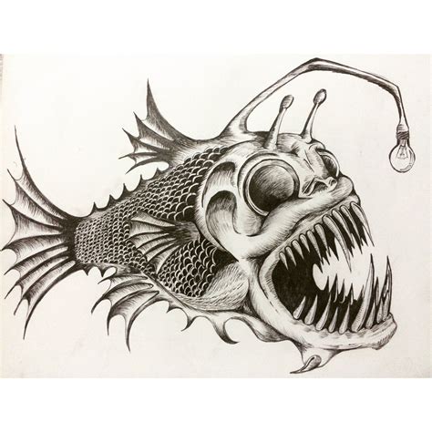 Behance :: Peixe Pescador por Nart projeto | Angler fish drawing, Fish drawings, Animal sketches