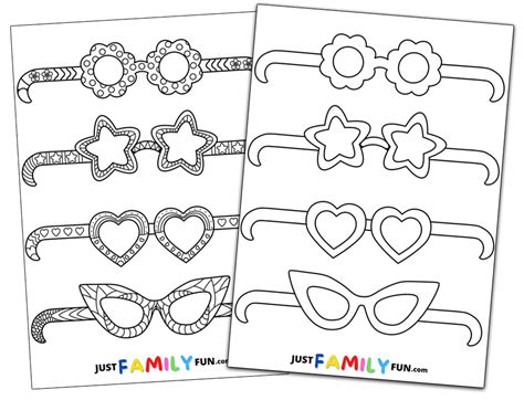 Printable Glasses Cut Out Template | Just Family Fun