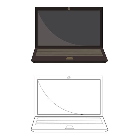 Premium Vector | Laptop outline with clipart