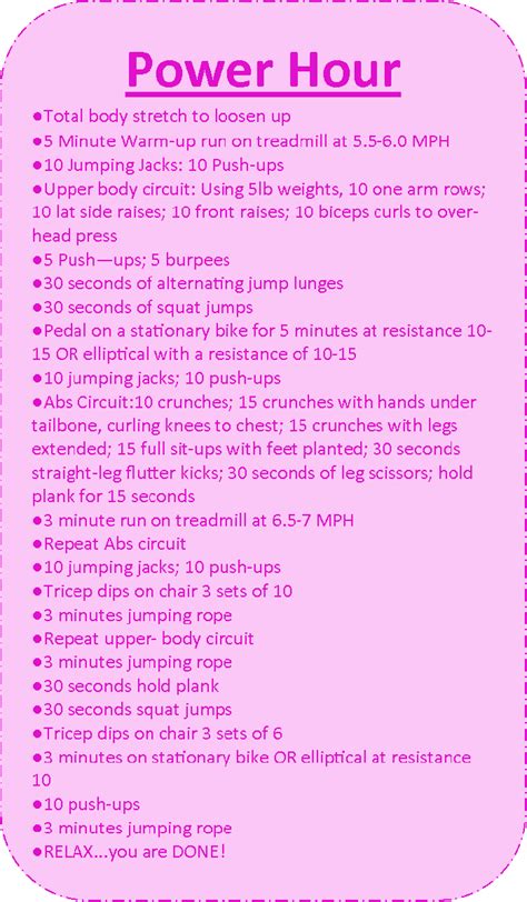 One Hour Gym Workout Plan - WorkoutWalls