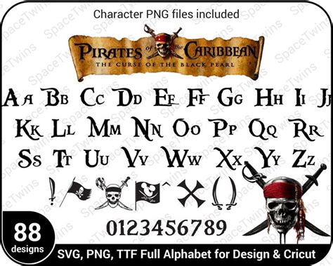 Pirates of the Caribbean Font SVG, Pirates of the Caribbean font ...