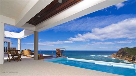 Pool overlooking a beach, beach, house, pool, sea, HD wallpaper | Peakpx