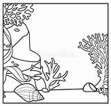 Drawing Underwater Coral Reef Sketch Coloring Page sketch template