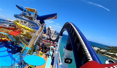 POV footage shows Bolt, the first-ever roller coaster at sea, in action ...