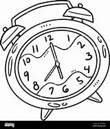 Alarm Clock Isolated Coloring Page For Kids Stock Vector Image & Art  sketch template
