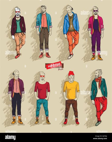 Hipster man in fashion set Stock Vector Image & Art - Alamy