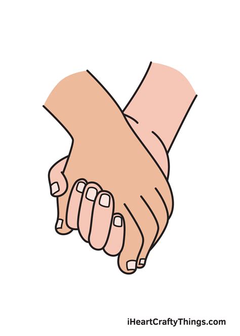 Holding Hands Drawing - How To Draw Holding Hands Step By Step