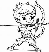 Boy archer coloring Pages 50154631 Vector Art At Vecteezy sketch template