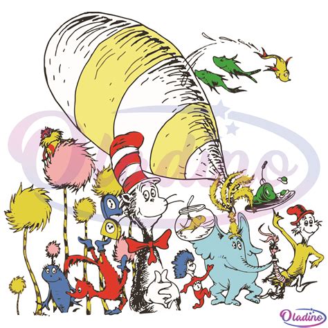 Dr Seuss Characters SVG Digital File, Dr Seuss Svg, Love Reading Svg