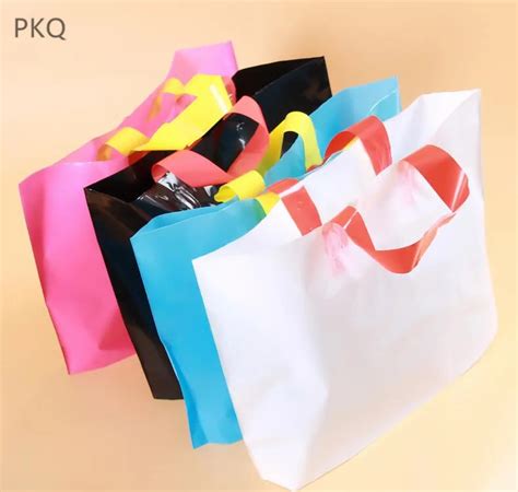 100pcs Wholesale Plastic Gift Bag Small Shopping Bag with handles ...