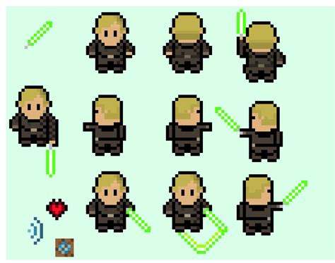 Luke Skywalker sprite sheet template for characters | Pixel Art Maker