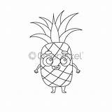 Coloring Page Funny Pineapple Book For Kids Educational  sketch template