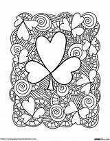 Coloring Shamrock St Pages Patricks Printable Adults Patrick Adult  sketch template