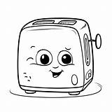 Coloring Toaster Pages Kitchen Printable Template Colouring Sketch  sketch template