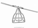 Cable Car On Ropeway Coloring Page For Kids  Free Cars Printable sketch template
